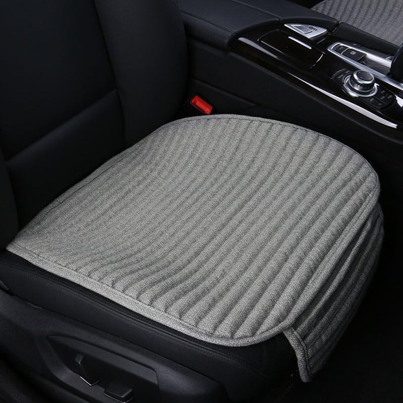 Suninbox Car Seat Covers, Bottom Car Seat Cover Cloth,Front Seat Only Universal Car Seat Cushion Buckwheat Hulls Car Seat Pads Mat for Auto Driver Ventilated Breathable Comfortable(Gray) - Image 1